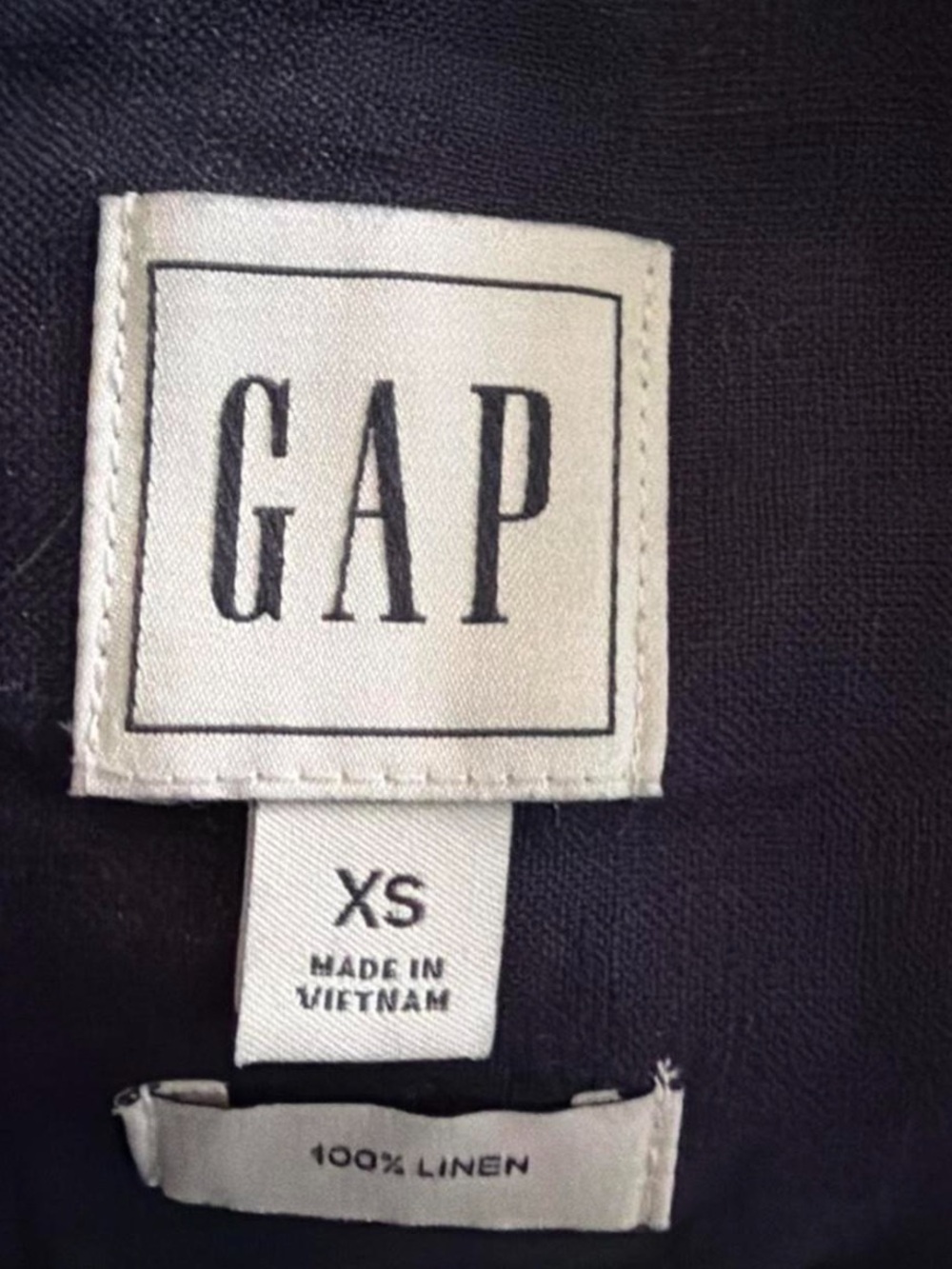 Gap 100% linen oversized shirt in navy blue, size XS - Picture 5 of 5